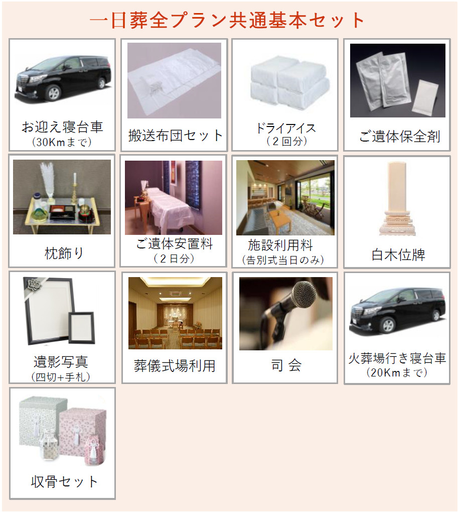 上越市の葬儀:一日葬全プラン基本セット